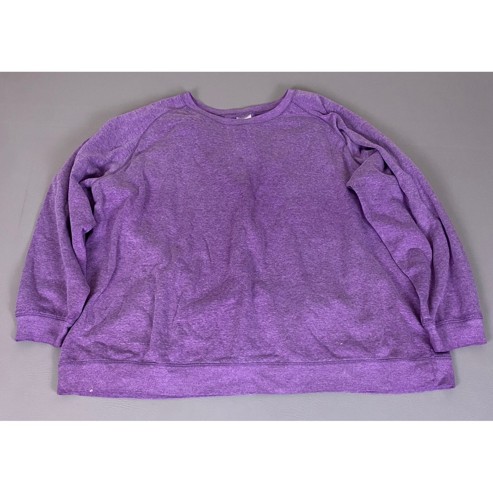 Blair Sweatshirt Women's Size 3XL Purple Heathered Crewneck Raglan *Wear*